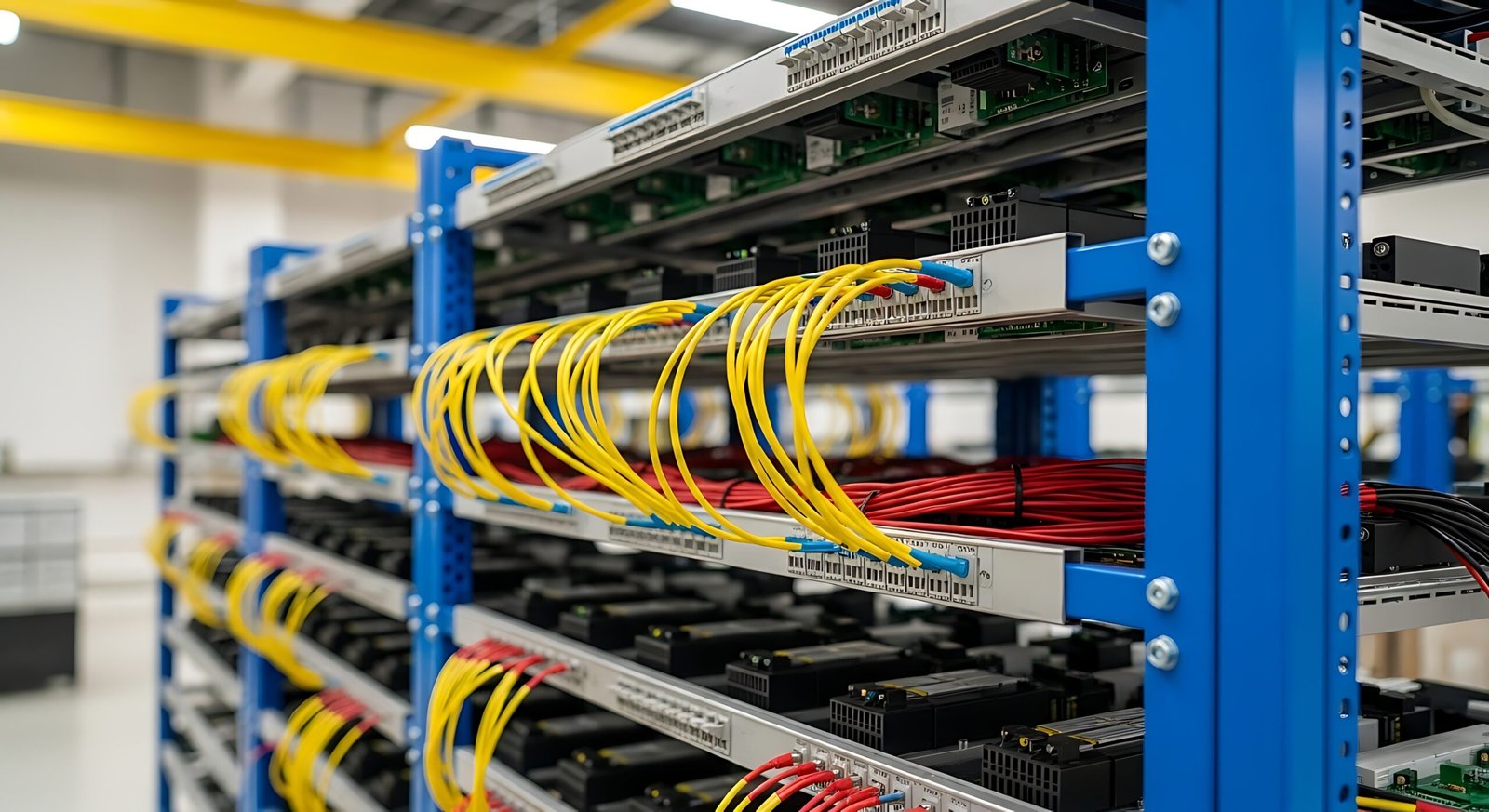 vecteezy data center network rack with fiber optic and ethernet cables 71462591